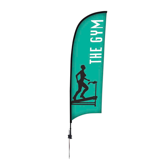 48-Hour Quick Ship 9' Premium Razor Sail Sign Kit (Single-Sided with Ground Spike)