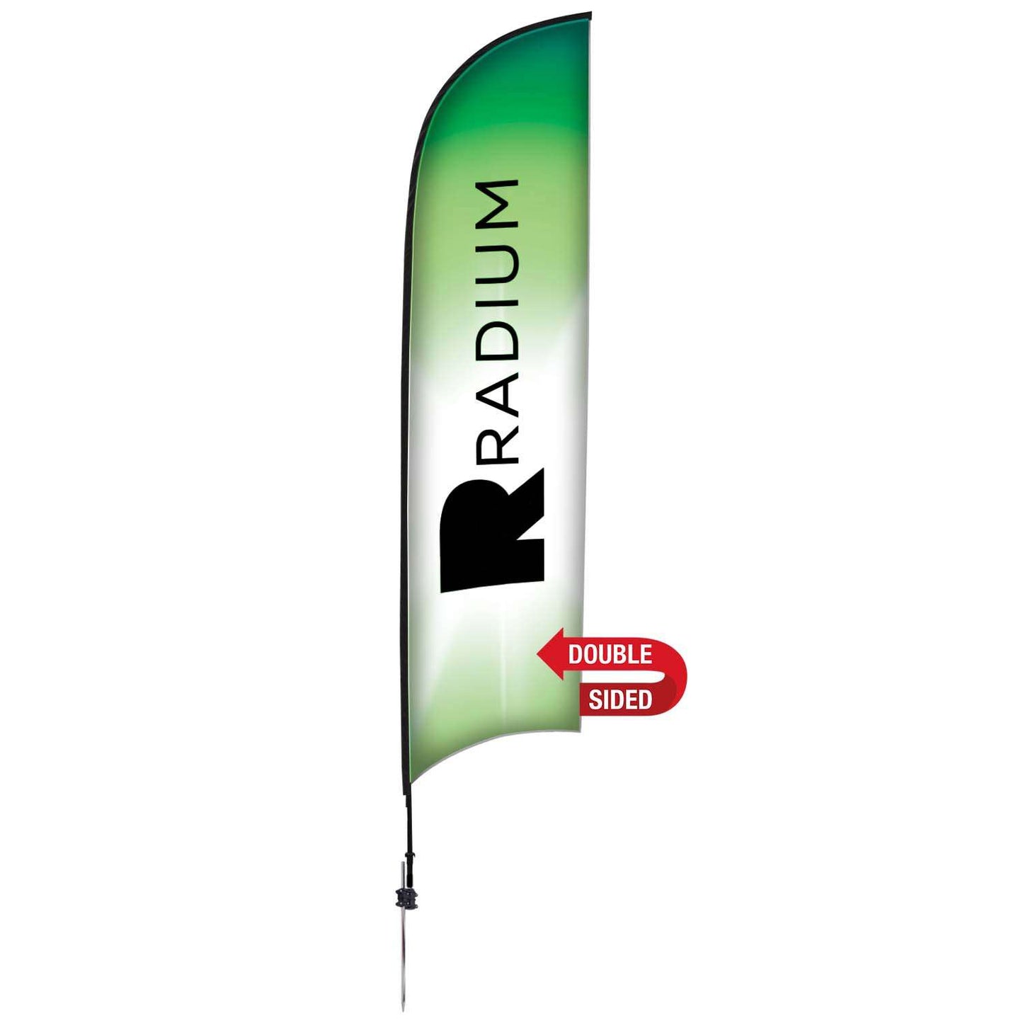 48-Hour Quick Ship 13' Premium Razor Sail Sign Kit (Double-Sided with Ground Spike)