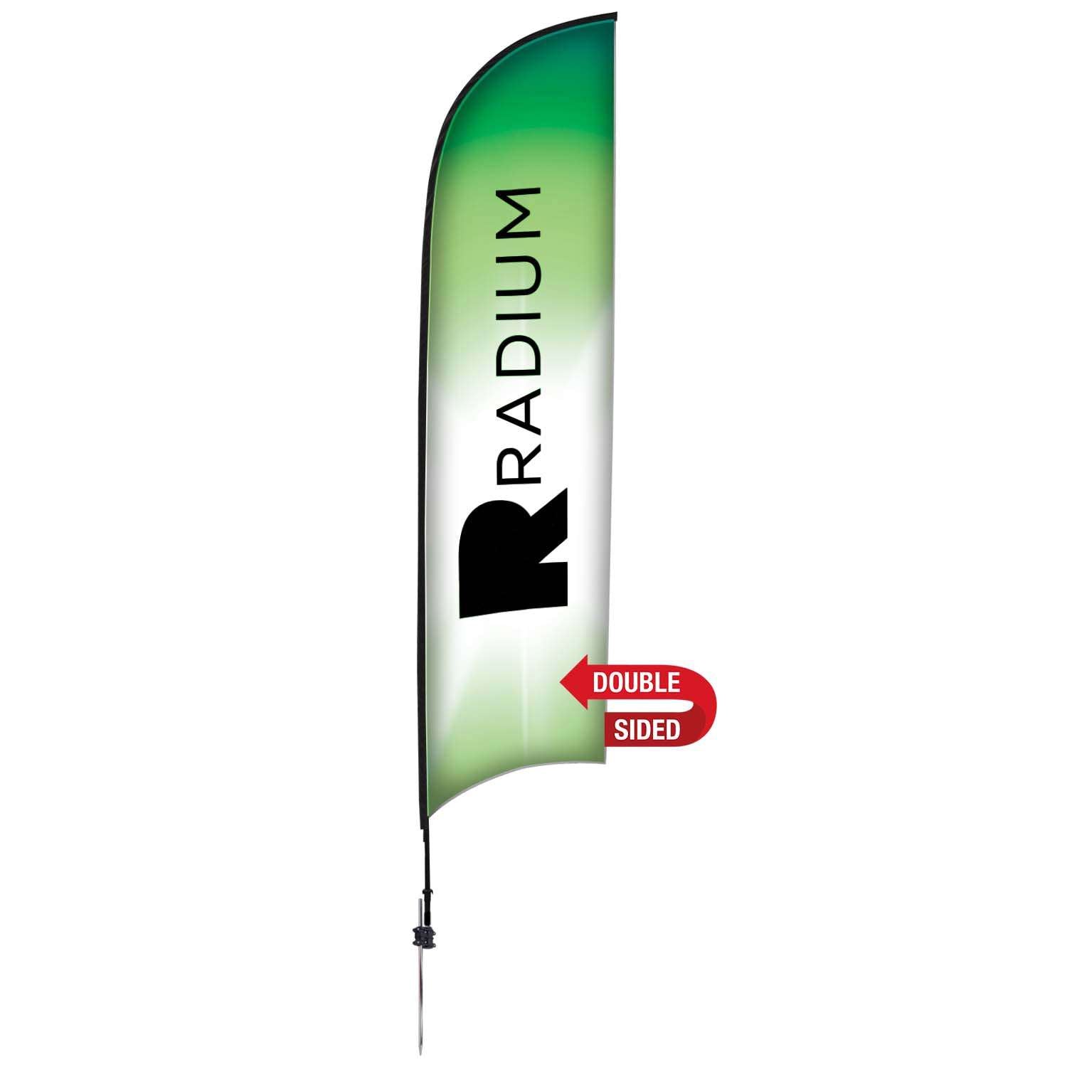 48-Hour Quick Ship 13' Premium Razor Sail Sign Kit (Double-Sided with Ground Spike)