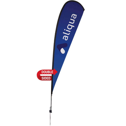 48-Hour Quick Ship 15' Premium Teardrop Sail Sign Kit (Double-Sided with Ground Spike & Ground Anchor)