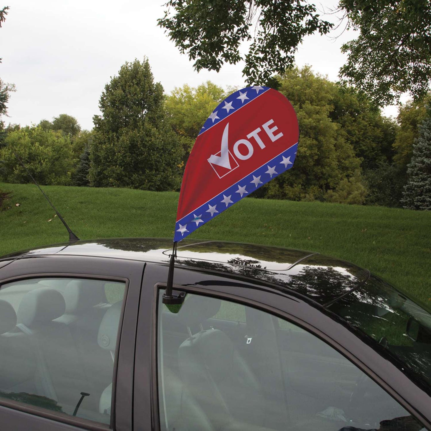 Mini Teardrop Sail Sign with Vehicle Base Kit Single-Sided