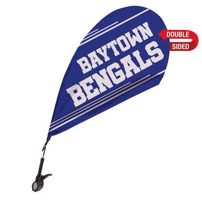 Mini Teardrop Sail Sign with Clip-On Base Kit Double-Sided