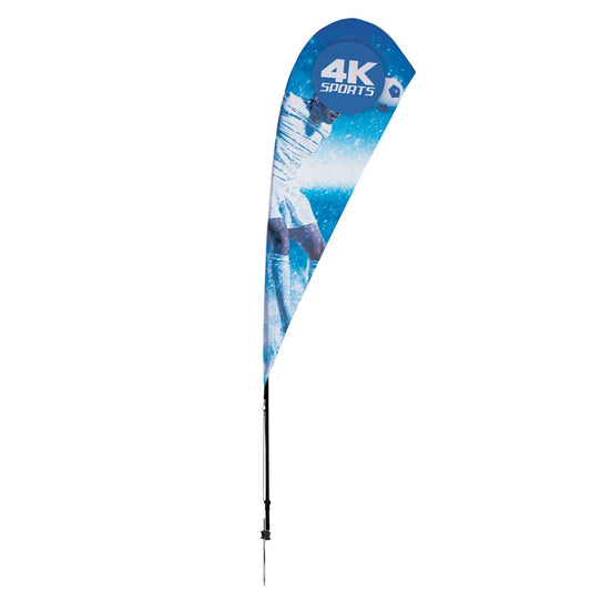8' Streamline Teardrop Sail Sign Flag Kit (Single-Sided with Ground Spike)
