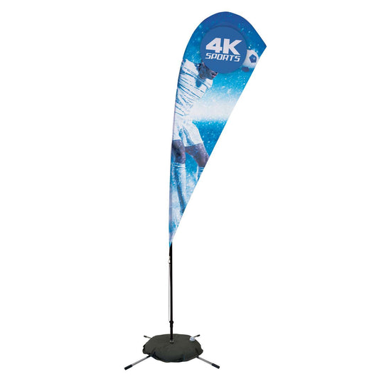 8' Streamline Teardrop Sail Sign Flag Kit (Single-Sided with Scissor Base)