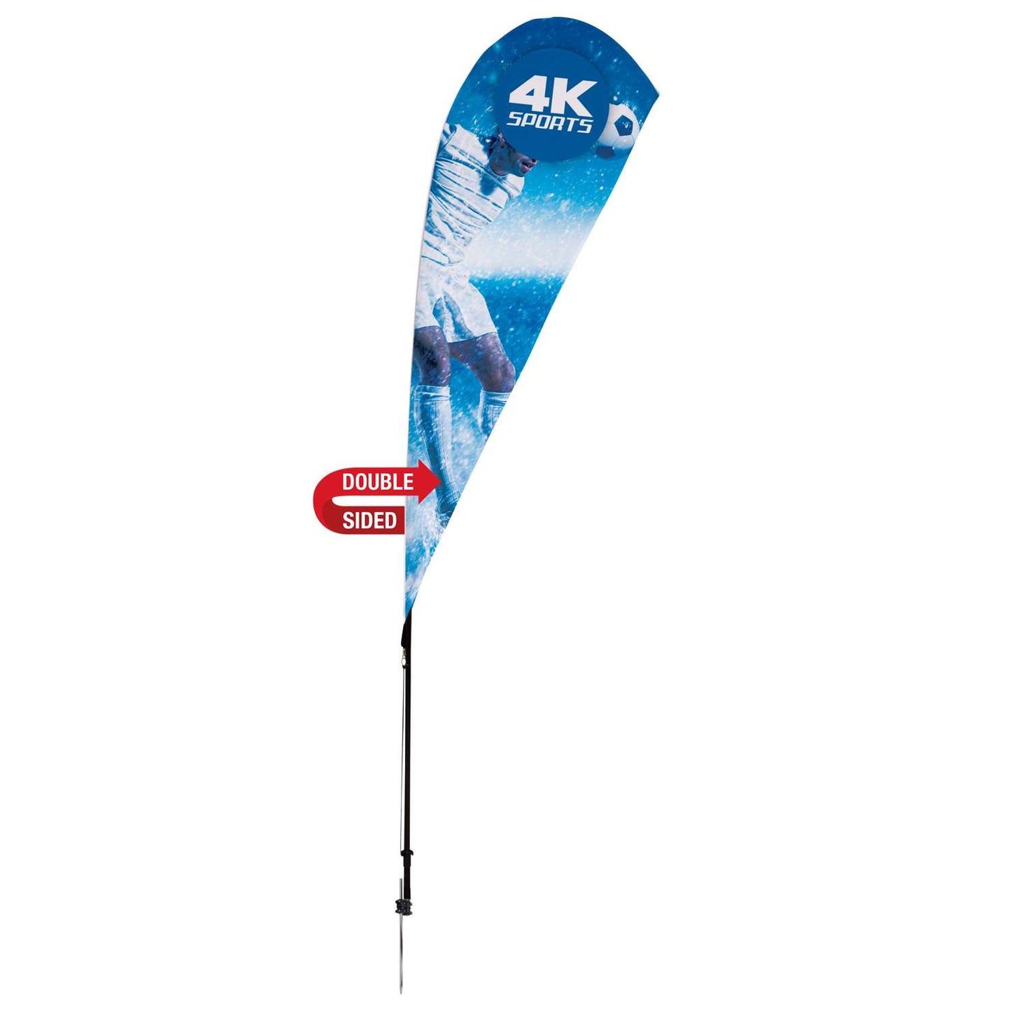 8' Streamline Teardrop Sail Sign Flag Kit (Double-Sided with Ground Spike)