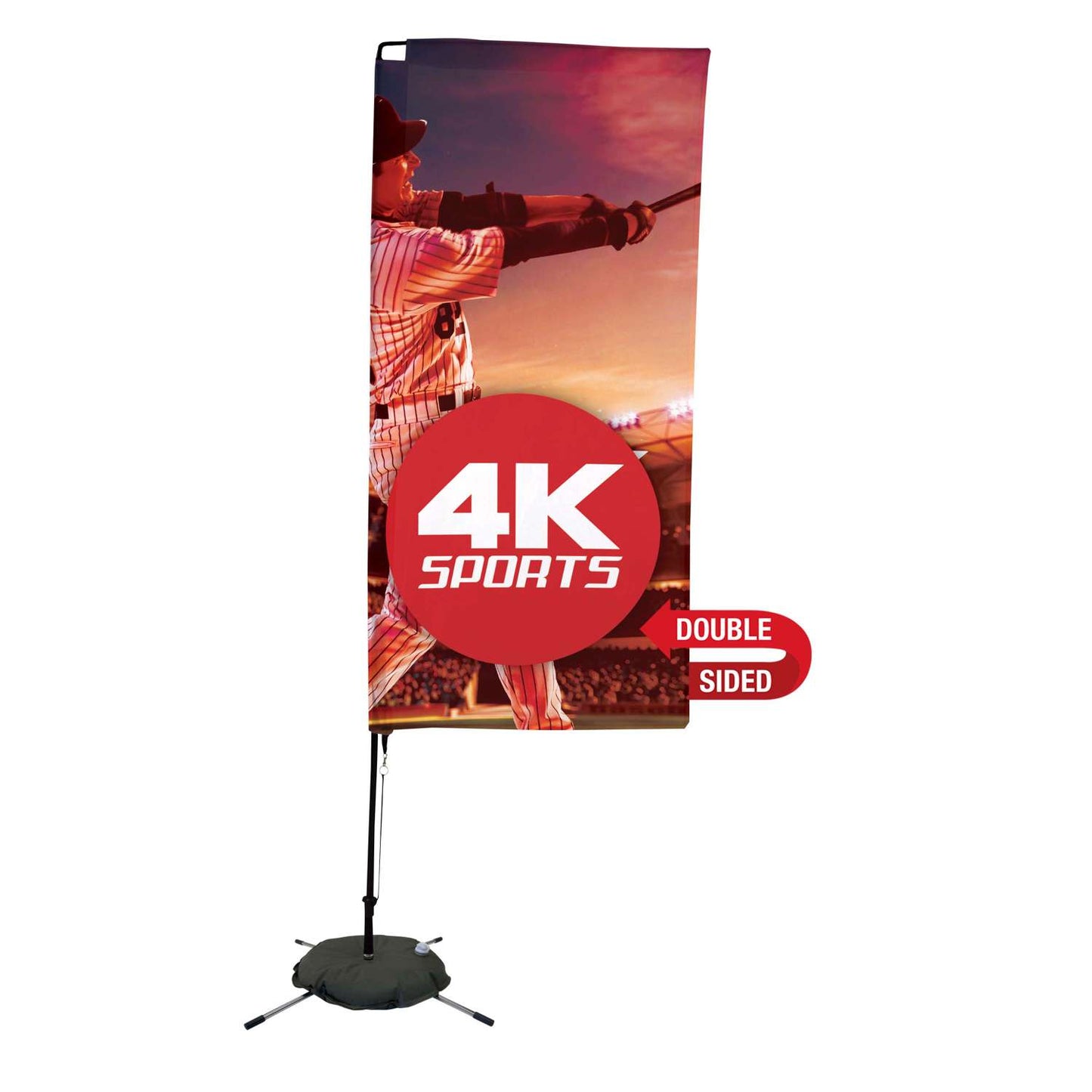 7' Streamline Rectangle Sail Sign Flag Kit (Double-Sided with Scissor Base)