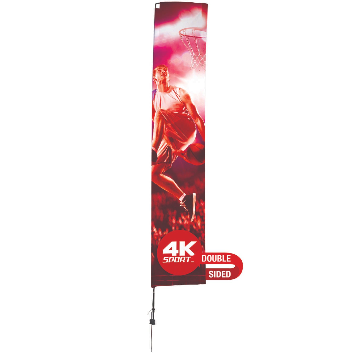 14.5' Streamline Rectangle Sail Sign Kit (Double-Sided with Ground Spike & Ground Anchor)