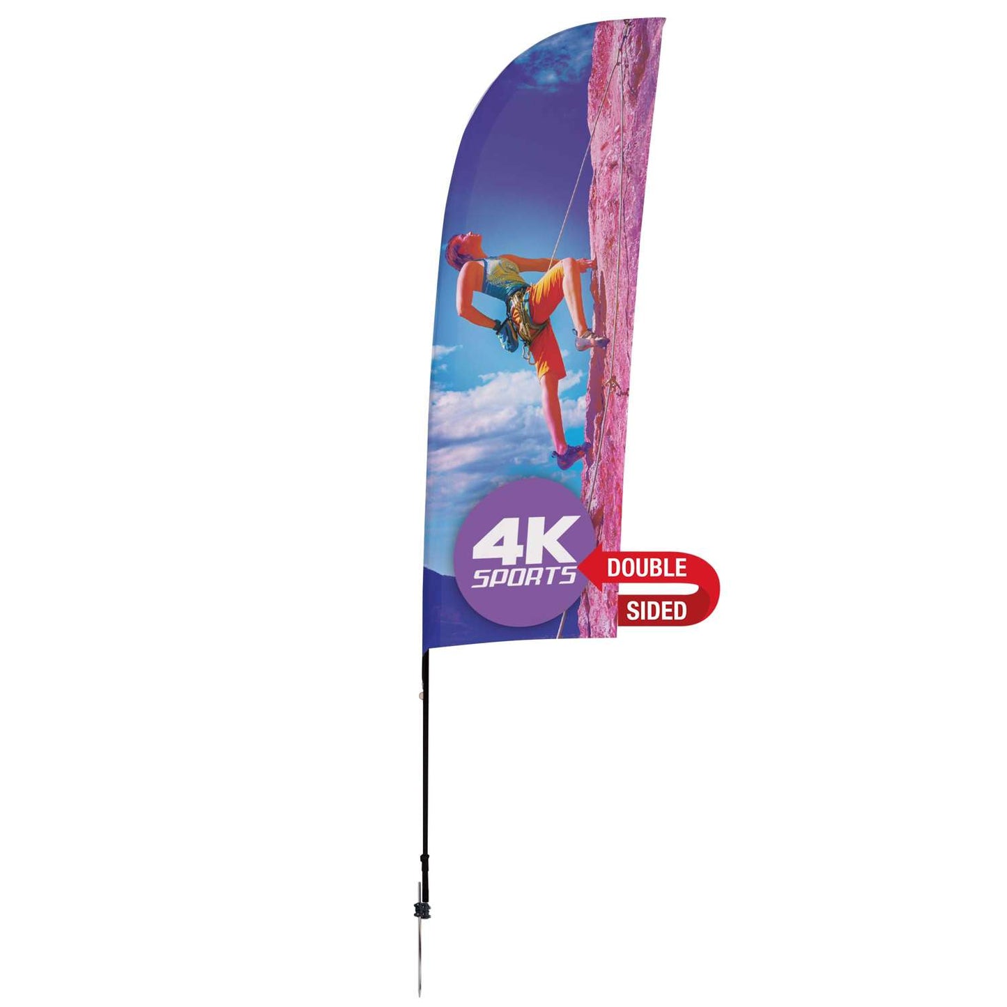 9' Streamline Blade Sail Sign Kit (Double-Sided with Ground Spike)
