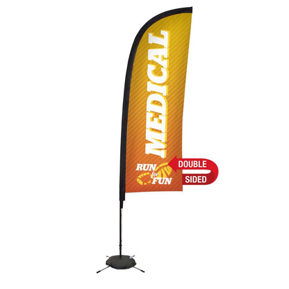 9' Premium Blade Sail Sign Kit (Double-Sided with Scissor Base)