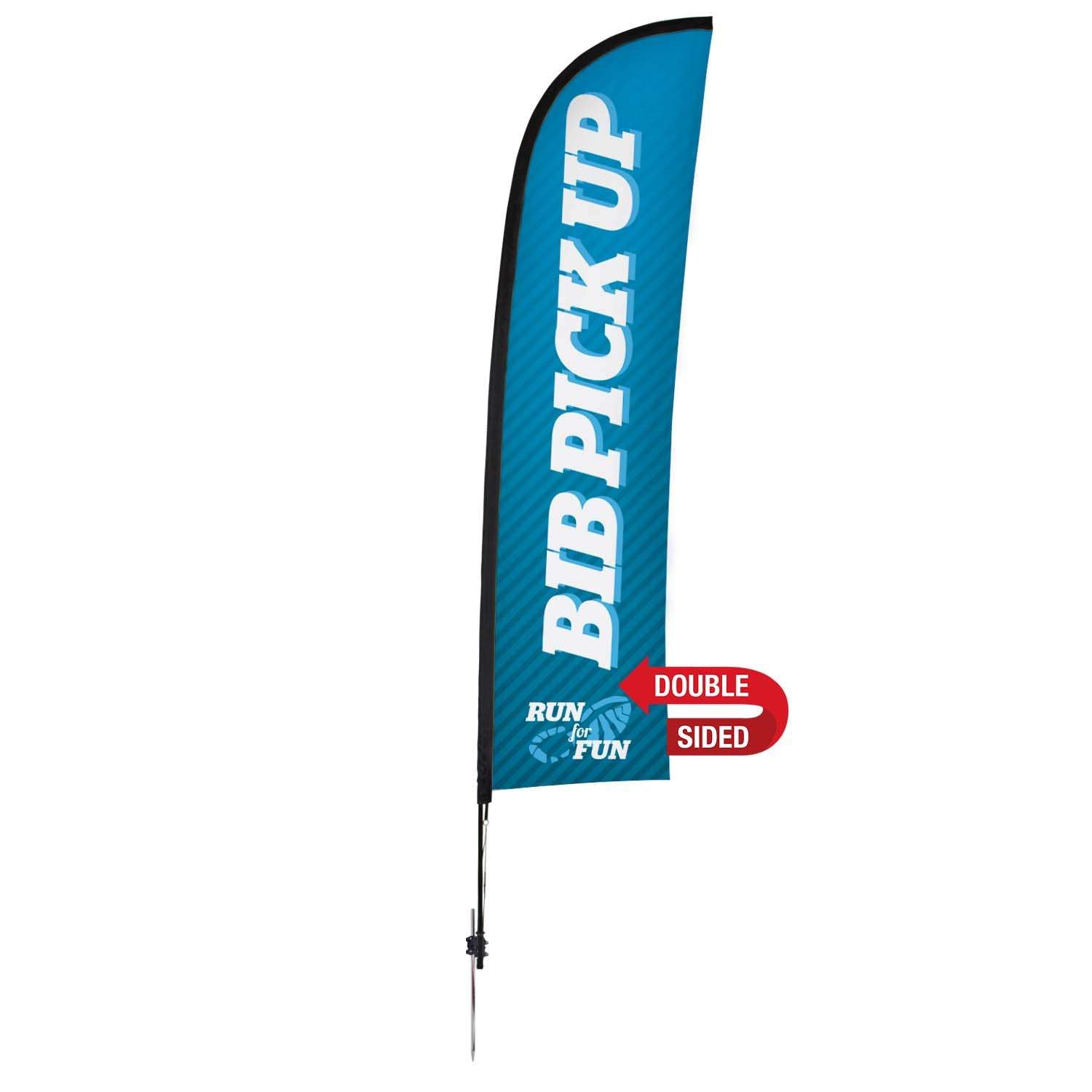 13' Premium Blade Sail Sign Kit (Double-Sided with Ground Spike)