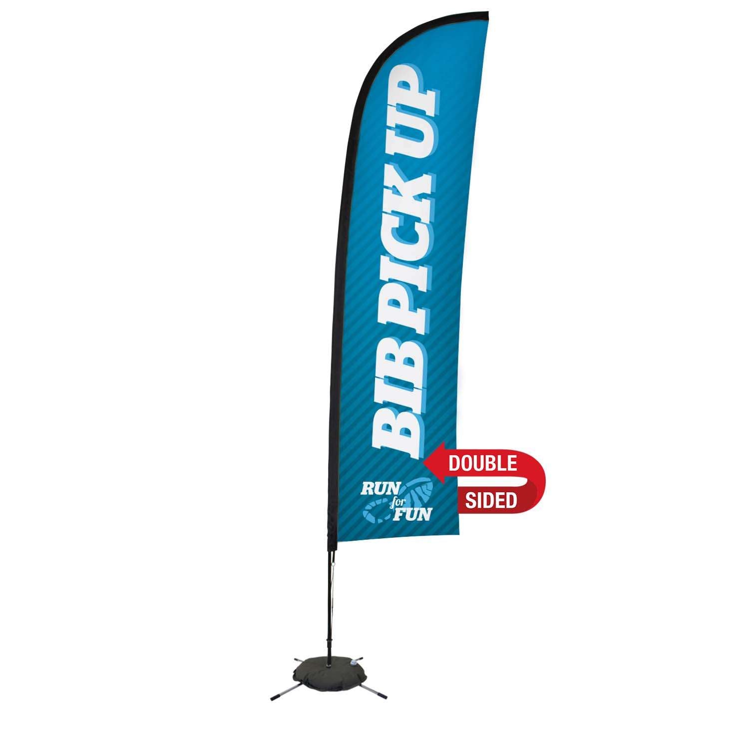13' Premium Blade Sail Sign Kit (Double-Sided with Scissor Base)