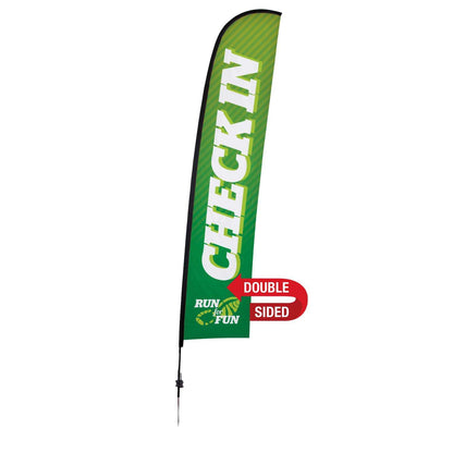 17' Premium Blade Sail Sign Kit (Double-Sided with Ground Spike & Ground Anchor)