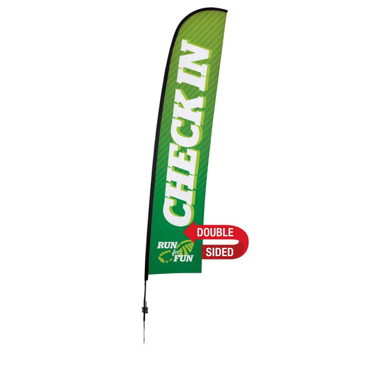 17' Premium Blade Sail Sign Kit (Double-Sided with Ground Spike & Ground Anchor)