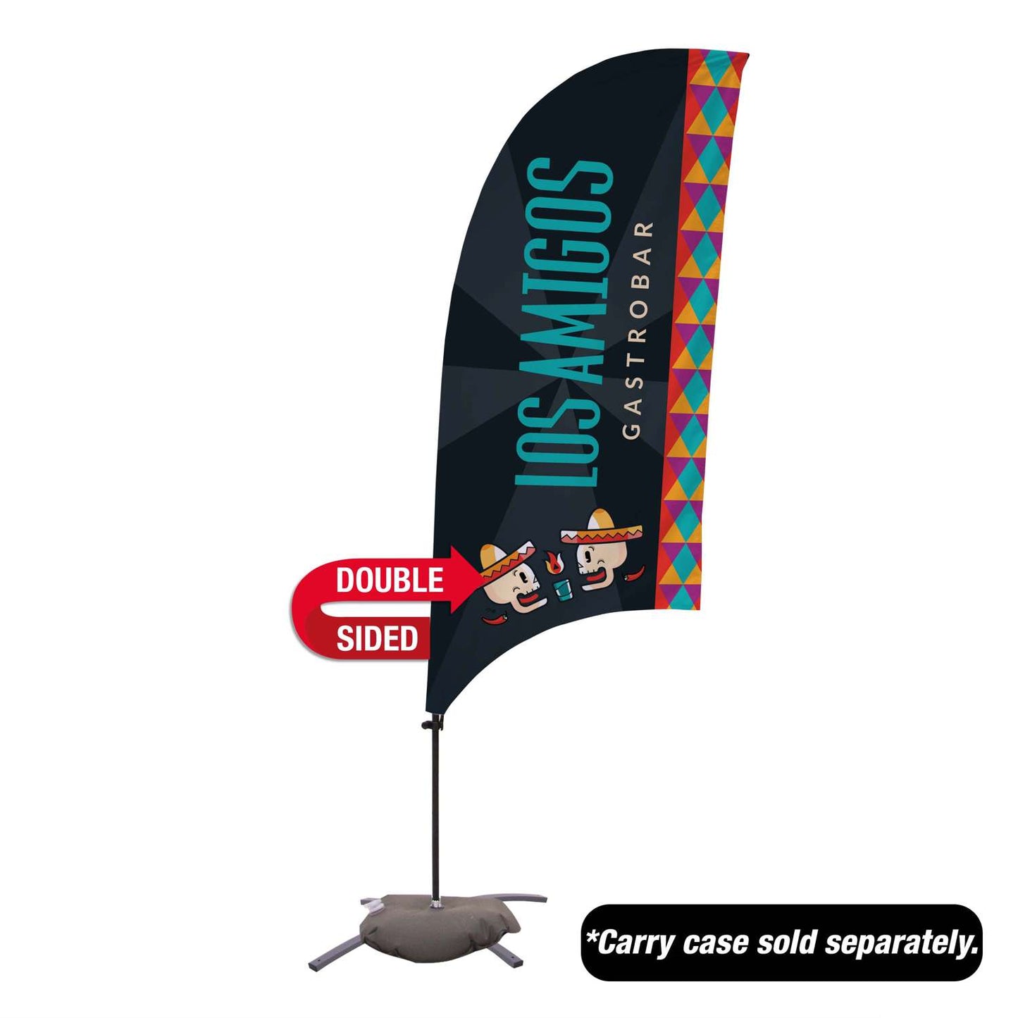7.5' Value Razor Sail Sign Kit (Double-Sided with Cross Base)