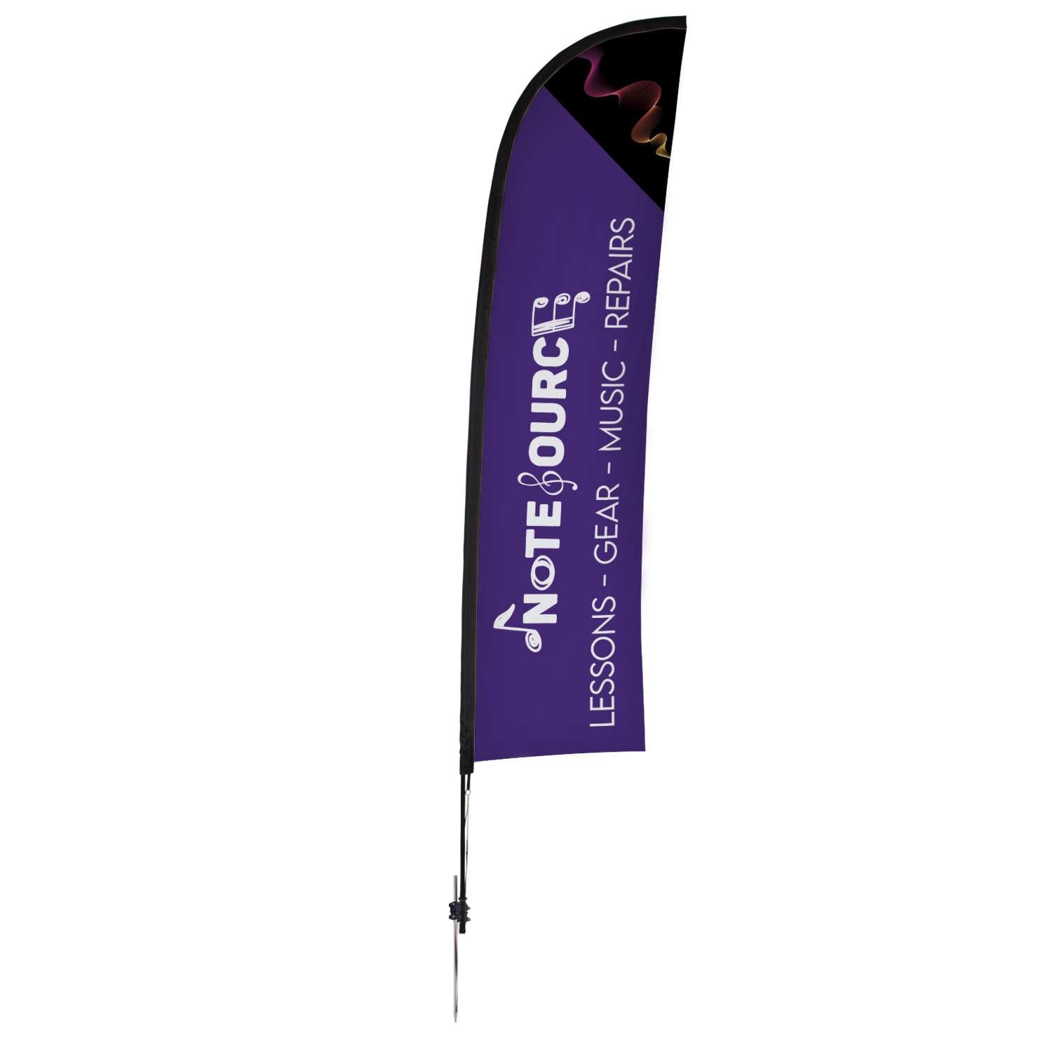 13' Elite Blade Nylon Sail Sign Kit (Single-Sided with Ground Spike)