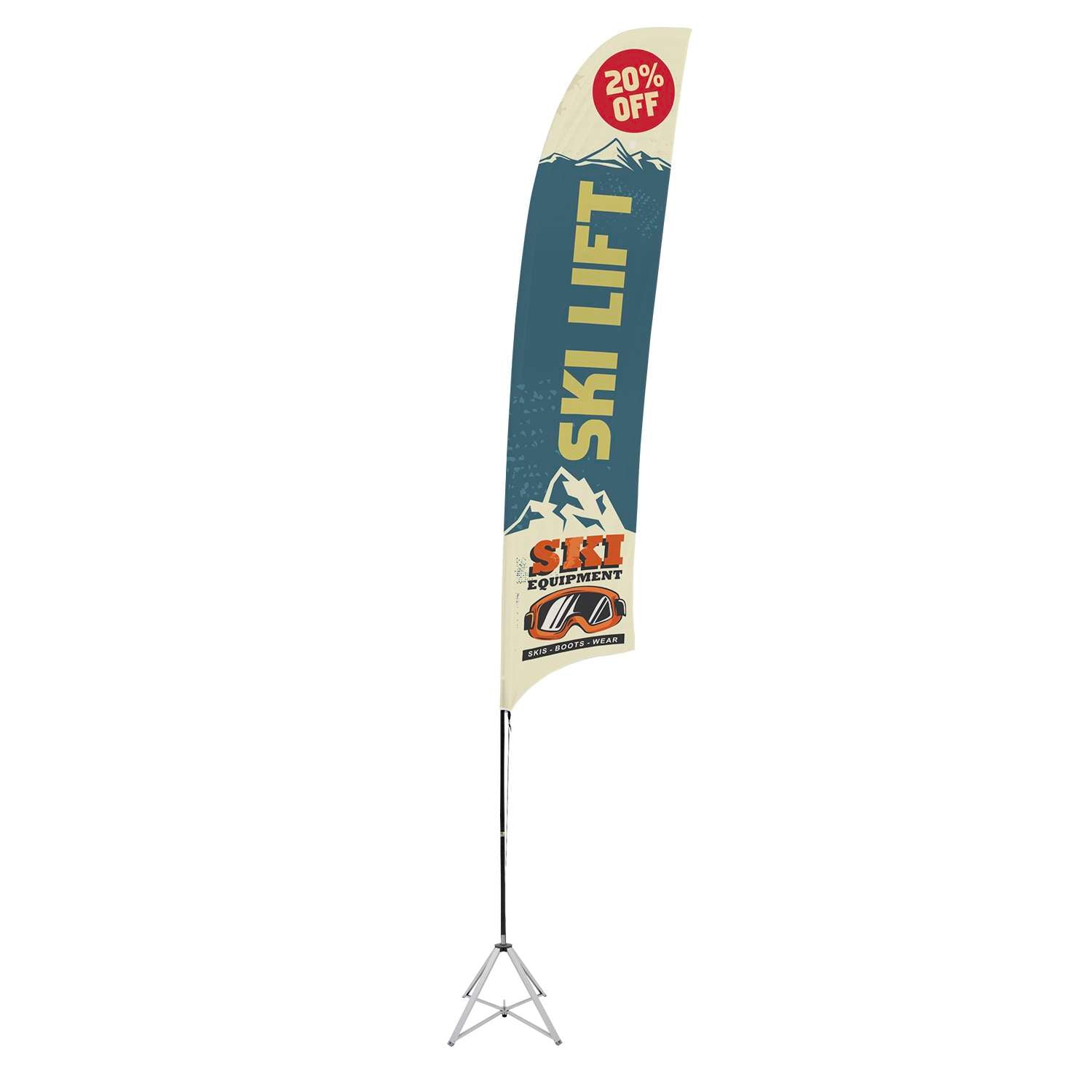 Ascent Razor Sail Sign Flag Kit Single-Sided