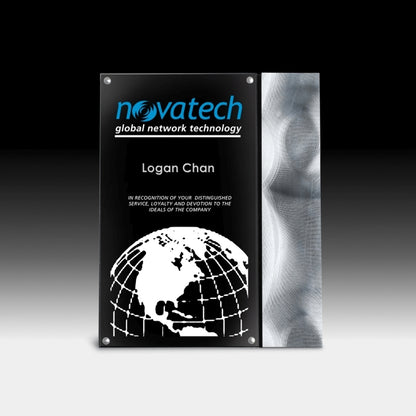 Striped Metal Plaque - Laser Engraved - (8" x 10" x 1/2")