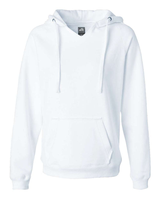 Women's Sueded V-Neck Hooded Sweatshirt - 8836