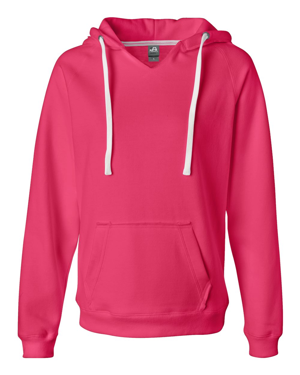 Women's Sueded V-Neck Hooded Sweatshirt - 8836
