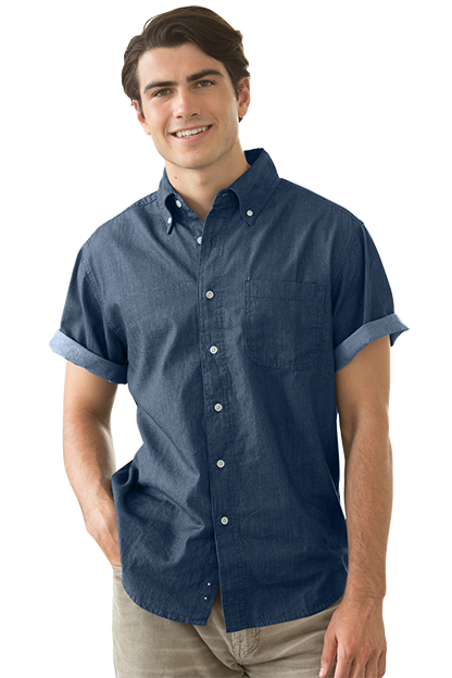 Denim Men's Short-Sleeve Hudson Denim Shirt  - S