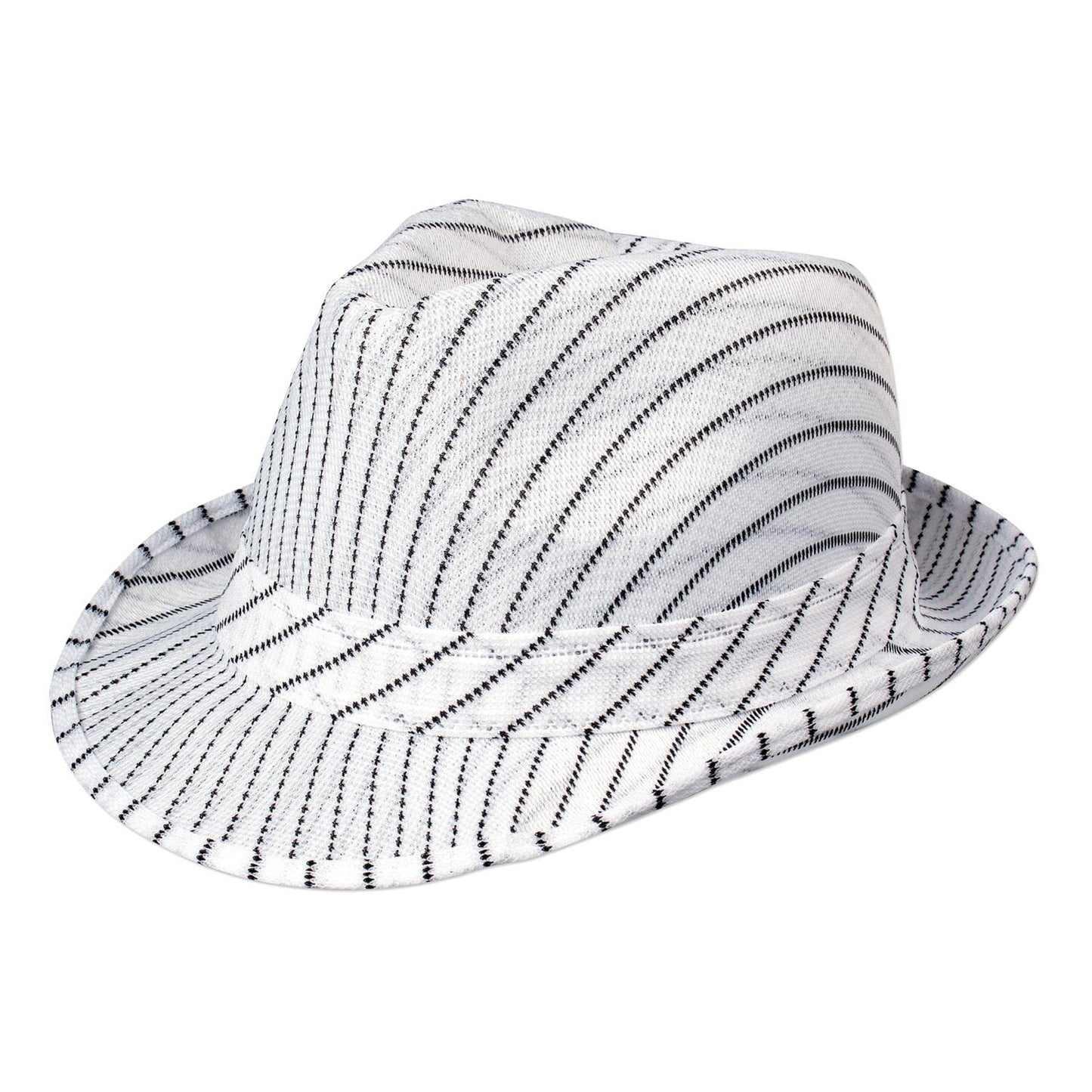 White White Pinstripe Fedora