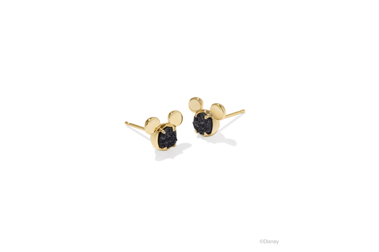 Kendra Scott Disney Gold Mickey Mouse Stud Earrings in Black Drusy