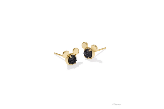 Kendra Scott Disney Gold Mickey Mouse Stud Earrings in Black Drusy