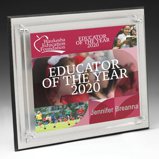 Brushed Aluminum 4 Color Process Plaque (8"x10"x1")