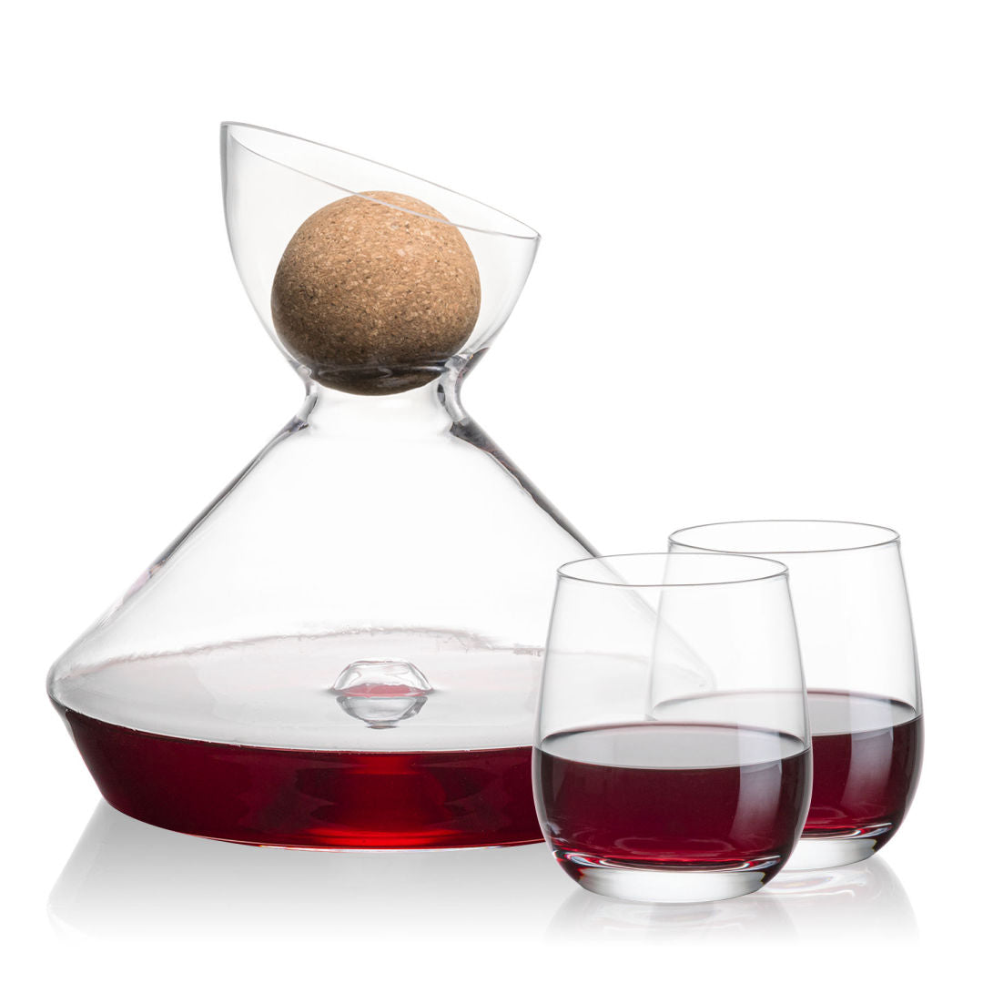 Woodbury Carafe w/Cork Stopper & Salem Stemless Wine