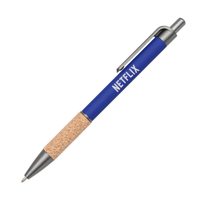 Otto Aluminum Pen w/Cork Grip & Blue Refill