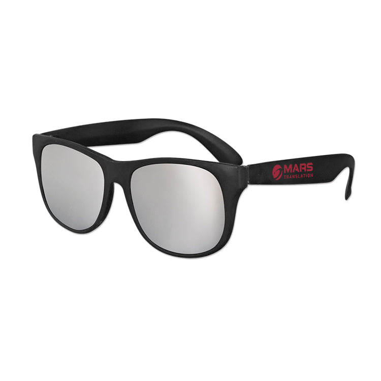 Classic Black Frame Mirror Lens Sunglasses