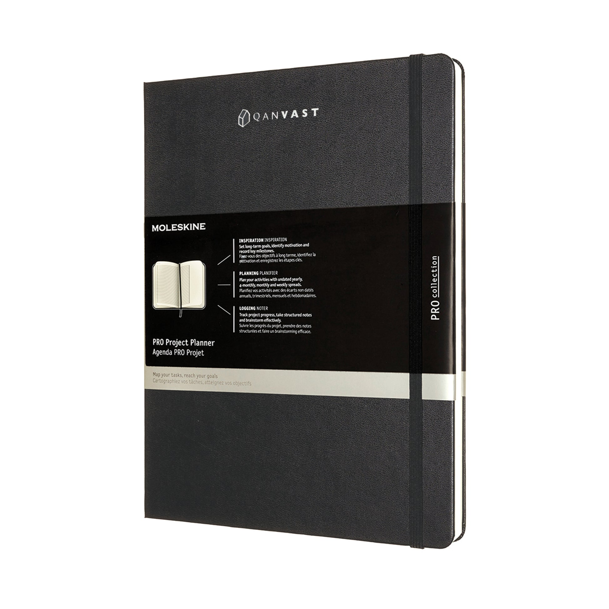 Black Moleskine® Hard Cover Ruled XL Professional Project Planner