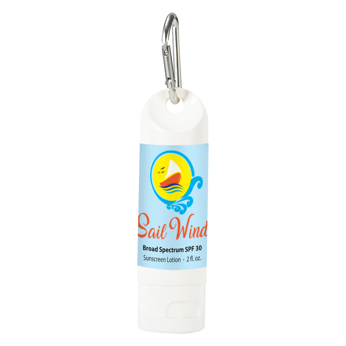 2 Oz. SPF 30 Sunscreen Lotion Carabiner Bottle  grouped