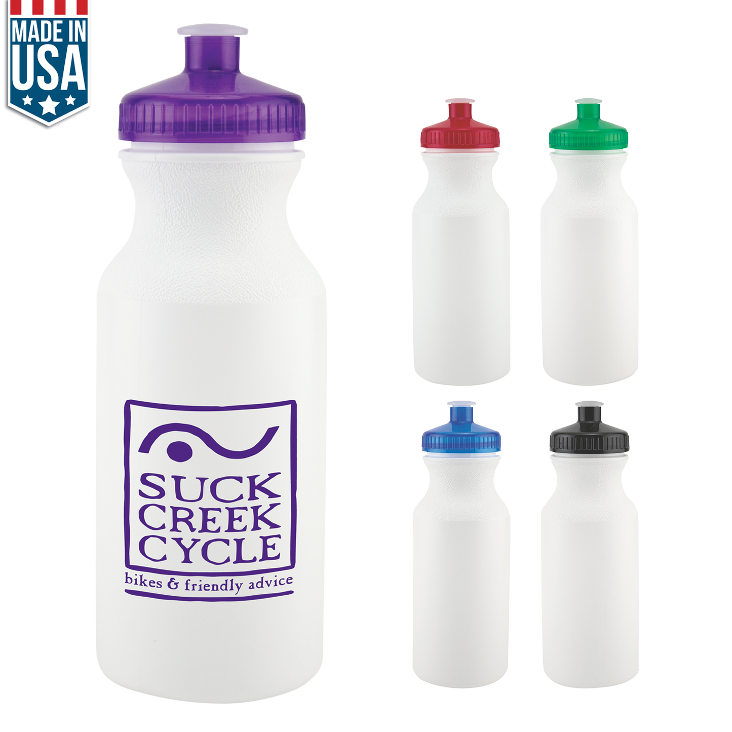 Blue 20 Oz Bike Water Bottle Factory Direct