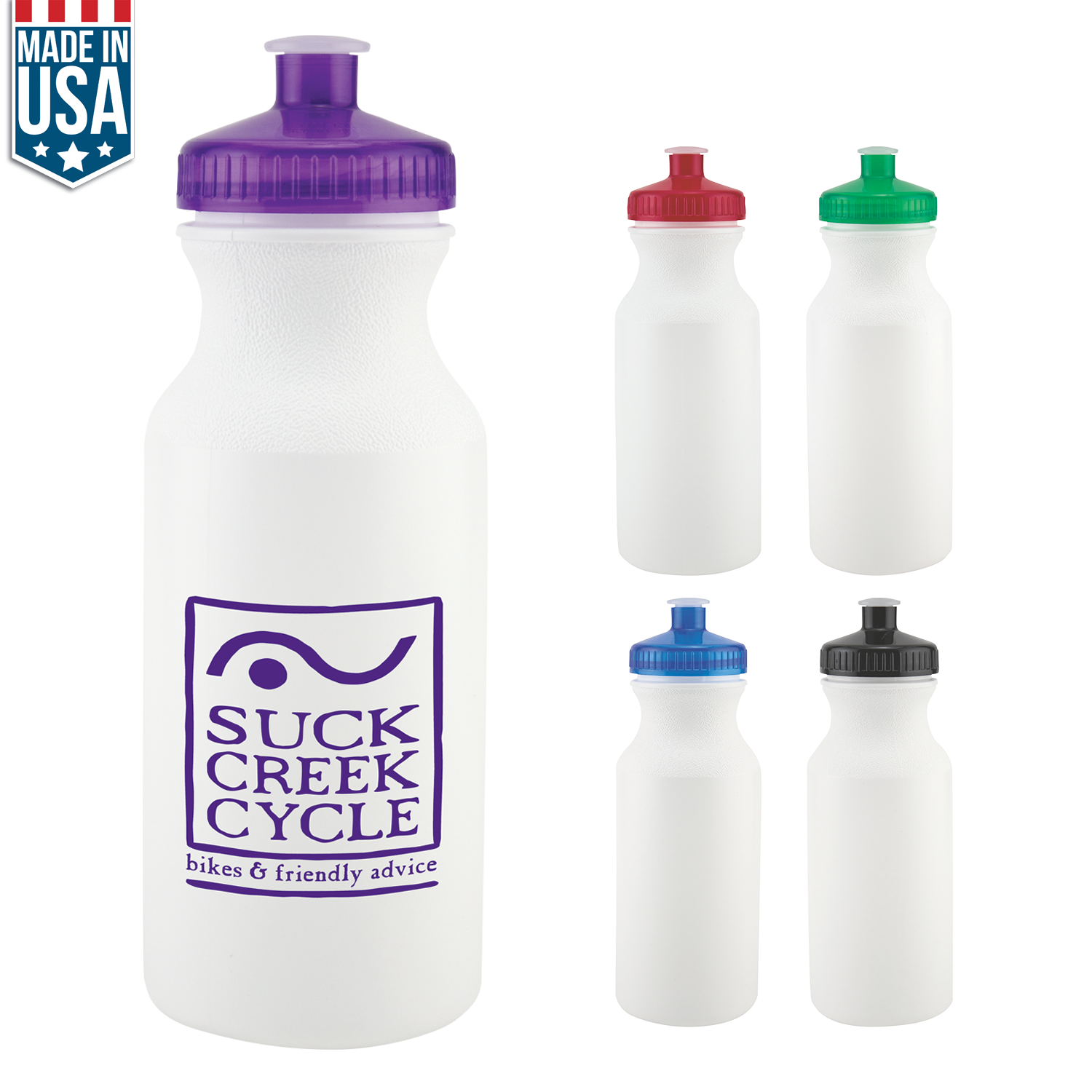 Blue 20 Oz Bike Water Bottle Factory Direct
