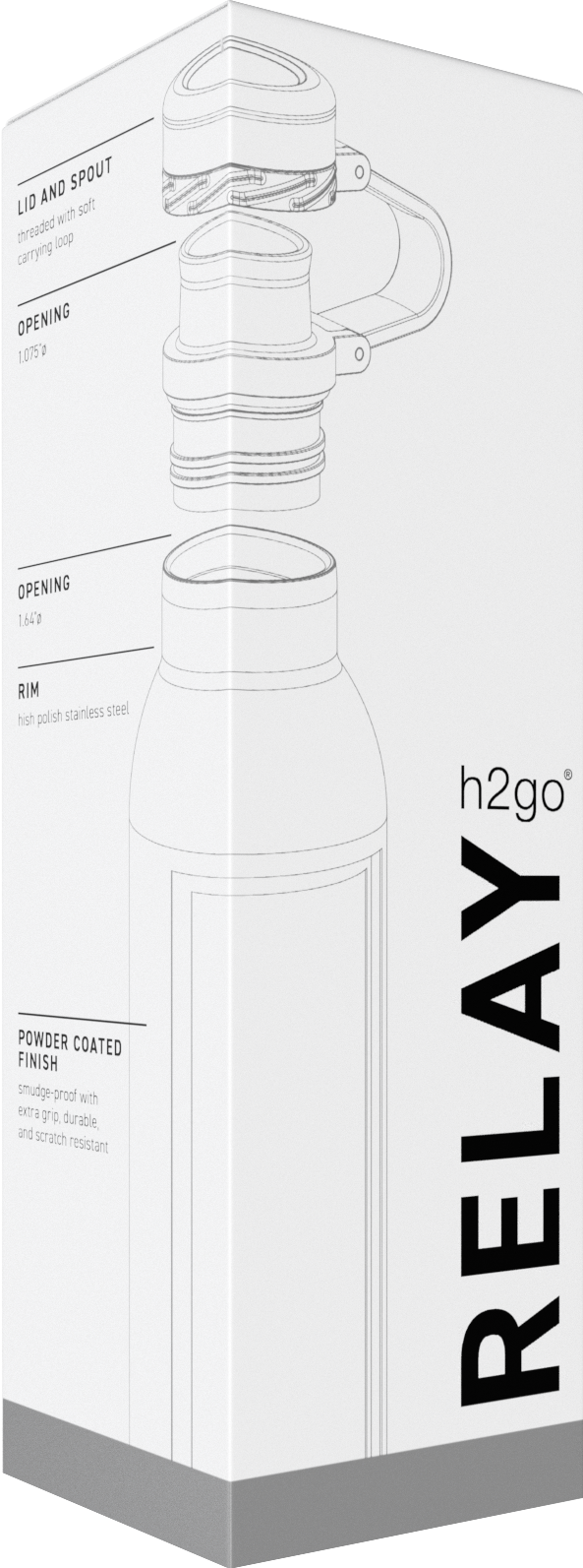 matte black 20 oz h2go relay - powder