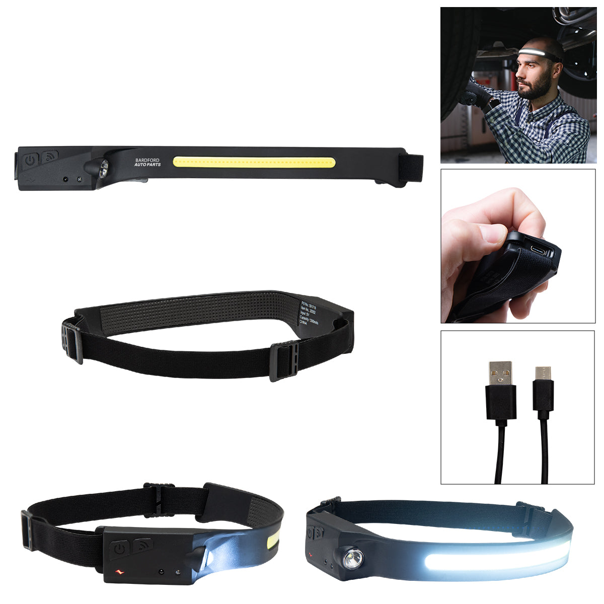 BLACK Rechargeable Cob Headlamp
