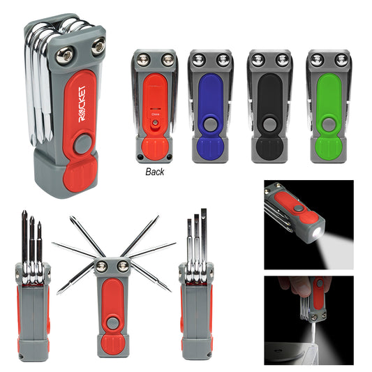 GRAY WITH BLACK 6-In-1 Multi Tool with LED Light
