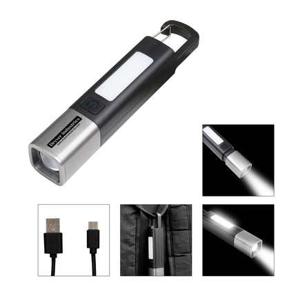 BLACK WITH GUN METAL Trailblazer Rechargeable COB Flashlight