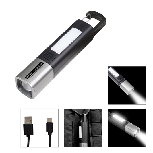 BLACK WITH GUN METAL Trailblazer Rechargeable COB Flashlight