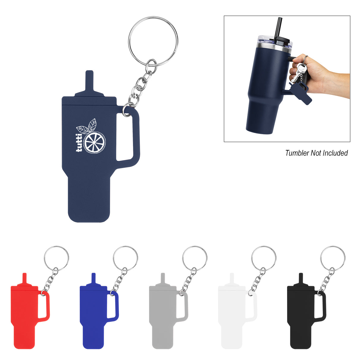 BLACK Intrepid Tumbler Shaped Silicone Key Ring