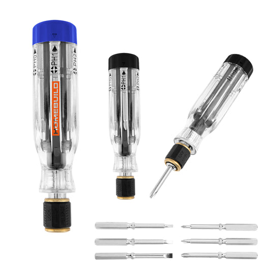 BLACK WITH CLEAR 6-In-1 Quick Release Screwdriver
