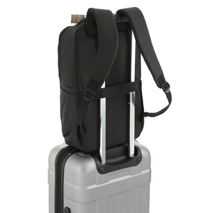 Front View of Black Tranzip Recycled 17" Computer Backpack