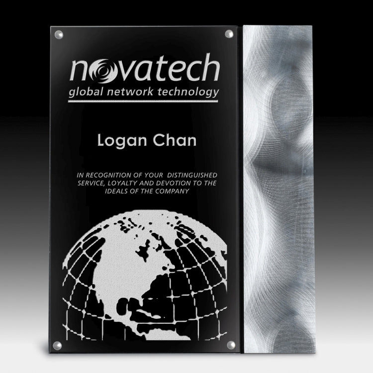 Striped Metal Plaque - Laser Engraved - (8" x 10" x 1/2")