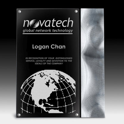 Striped Metal Plaque - Laser Engraved - (8" x 10" x 1/2")