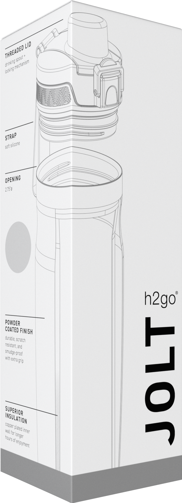 stainless 20.9 oz h2go jolt - powder