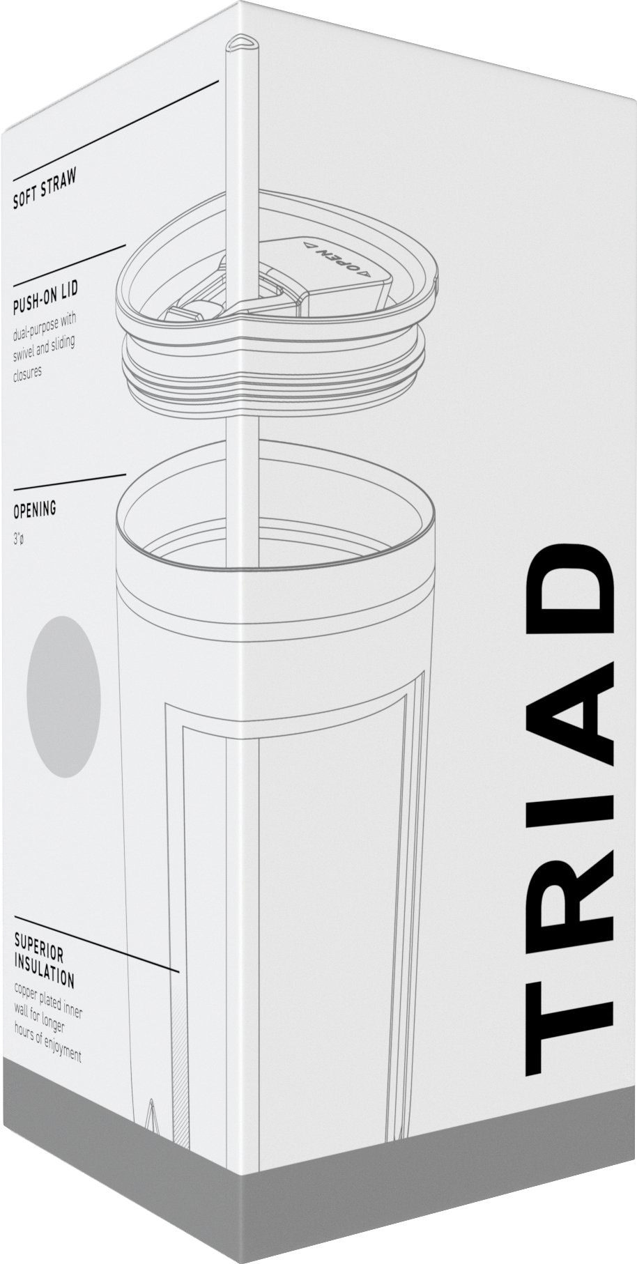 stainless 20.9 oz triad - powder