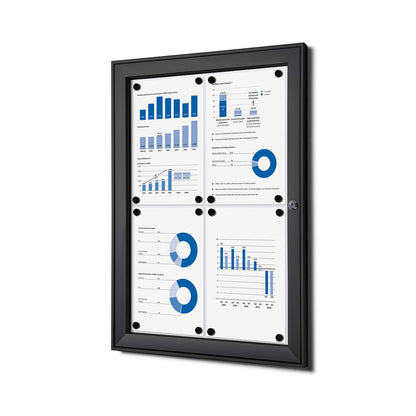 20"W x 26"H Indoor Enclosed Bulletin Board Economy Black