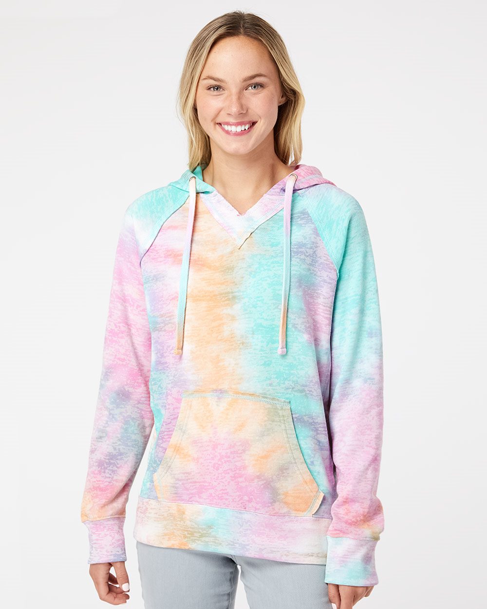 Women’s Courtney Burnout V-Notch Hooded Sweatshirt - W1162