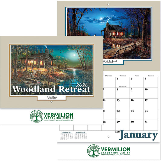 WOODLAND STAPLED WALL CALENDAR